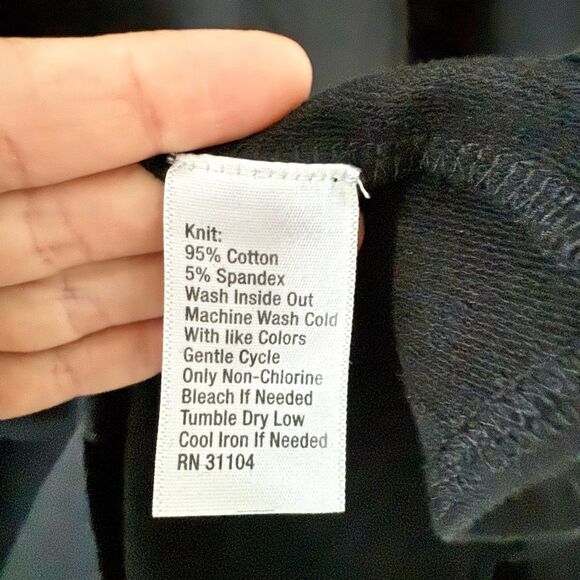 Kaari Blue Cotton Knit Long Sleeve Dress with Ruffle Detail in BLACK - Size L - Picture 6 of 6